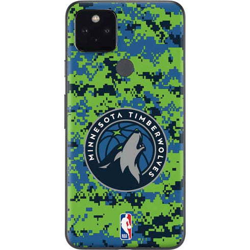 NBA Minnesota Timberwolves Digi Camo Google Pixel 5a Skin